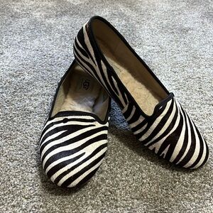 UGG zebra flats with sheepskin lining